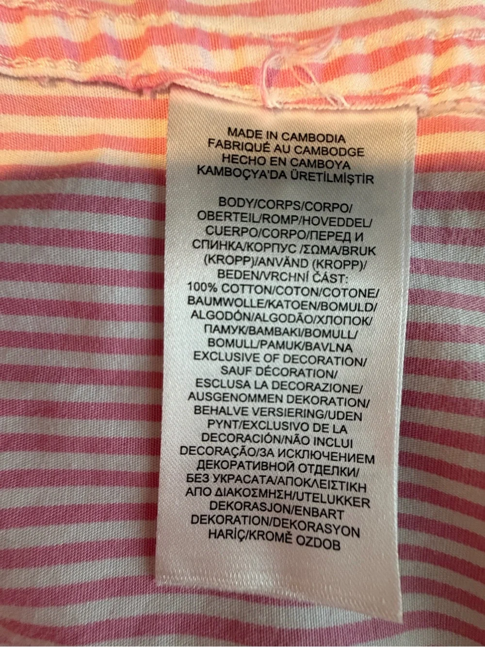Lauren Ralph Lauren Pink Striped Cotton Poplin Sleep Shirt / Nightshirt - SizeXL